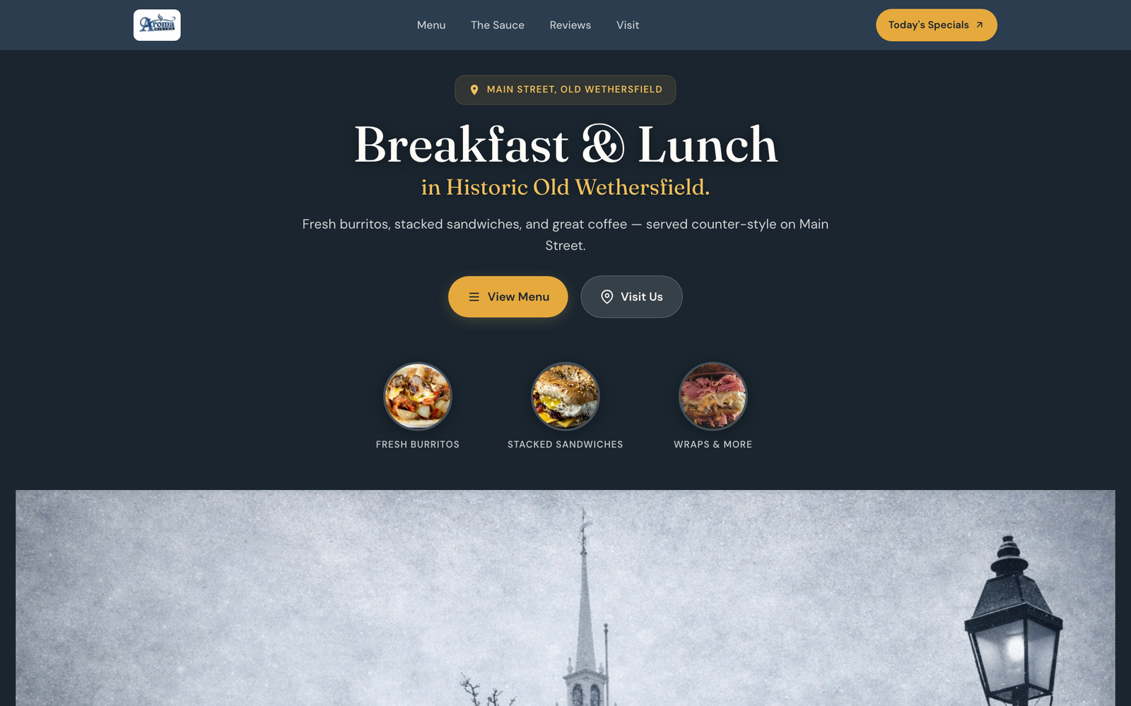 Neighborhood bistro website concept — homepage preview