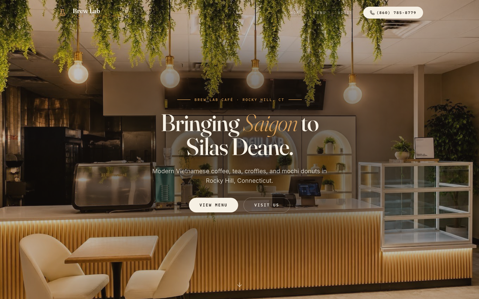 Vietnamese-inspired café website concept — homepage preview